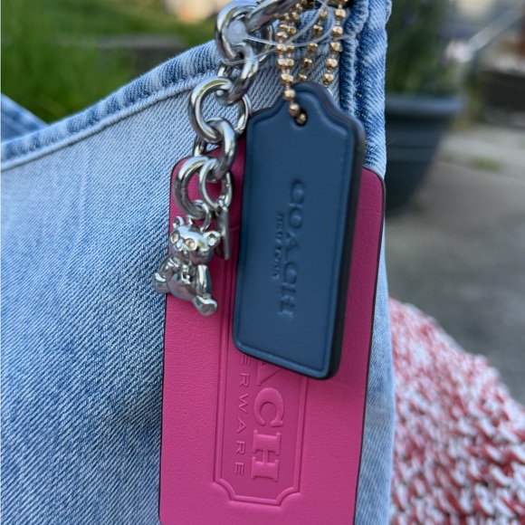 Coach Laurel Shoulder Bag In Loved Denim With Charms. NWT. - Picture 5 of 11